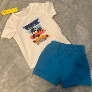 Baby boy summer shirt and short outfit.